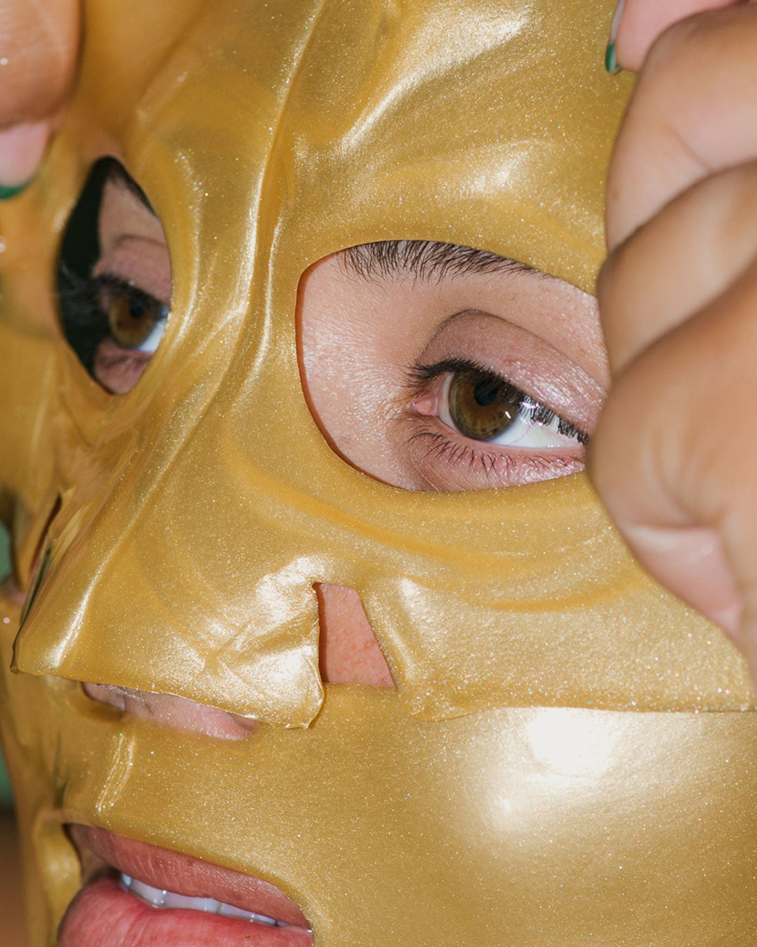 Close up of Hydra Lift Golden Facial Treatment Mask.